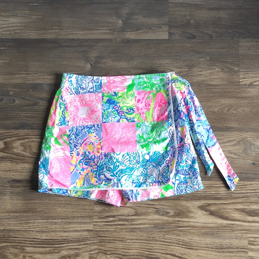 Lilly Pulitzer Simone Skort Shorts 4 Cotton Flaw
